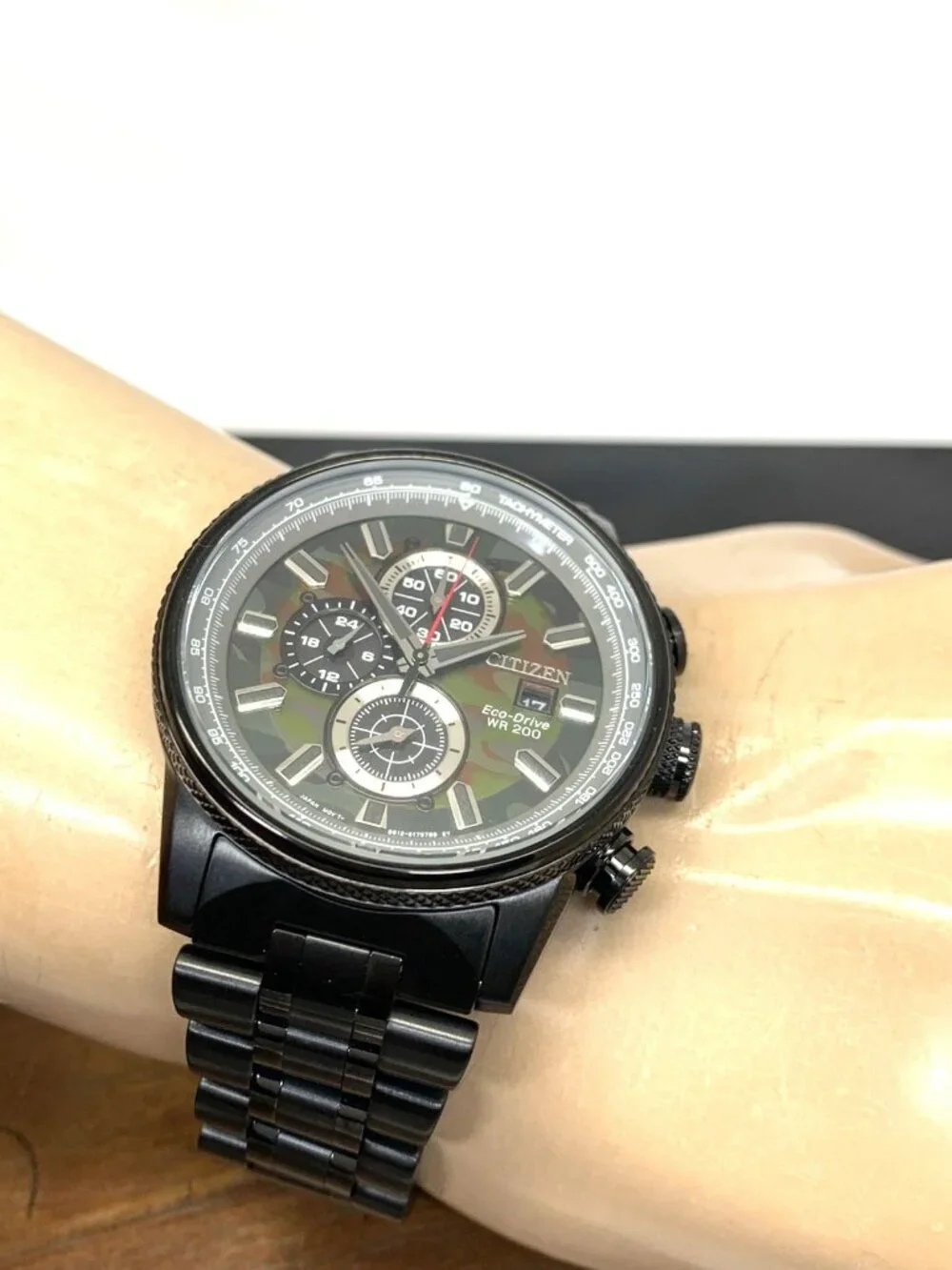 Citizen Men's Watch Nighthawk CA0805-53X Eco-Drive Chronograph Camo Black Steel